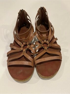 XOXO Tan Strappy Gladiator Sandals